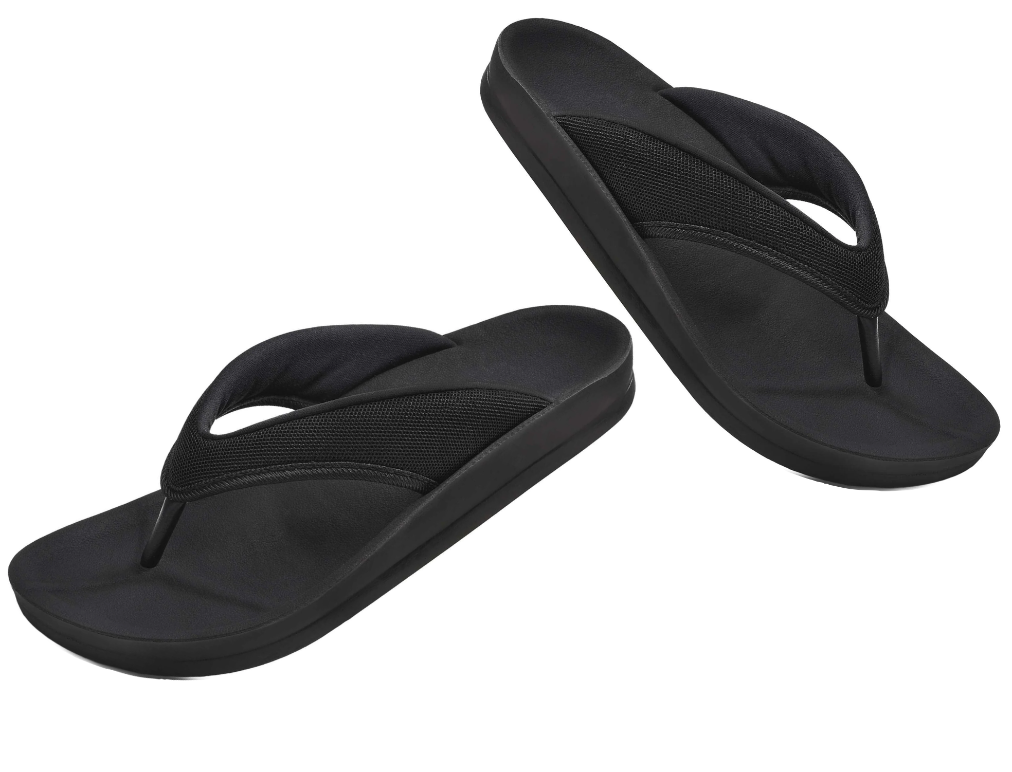 Aerothotic Women's Comfortable Thong Sandal, Enhalus, Black (L0619)